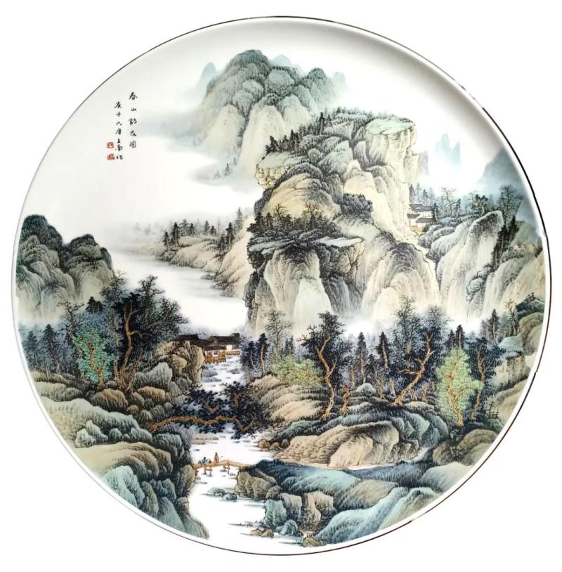 20寸月光盘.《春山访友图》段立南.jpg