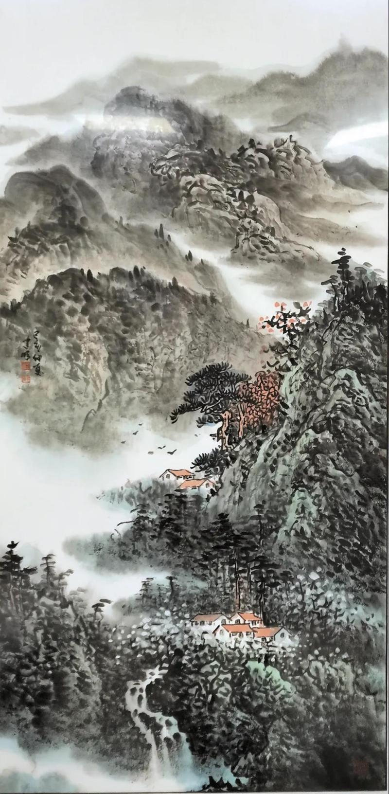《溪山晴云》（国画）刘建明.jpg