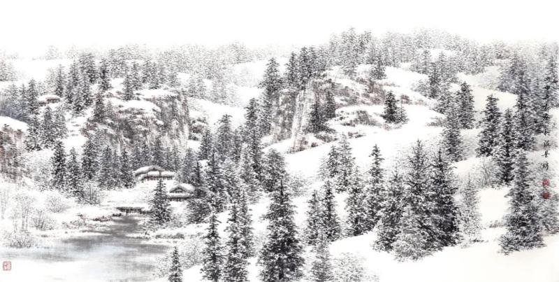 《初雪》（国画）郭春.jpg