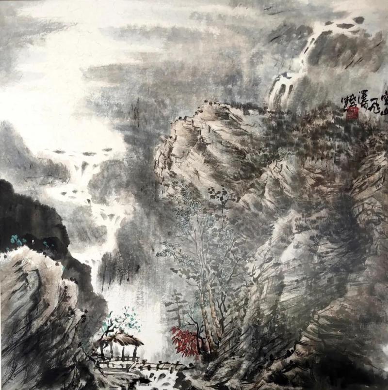 国画《空山飞瀑》.jpg