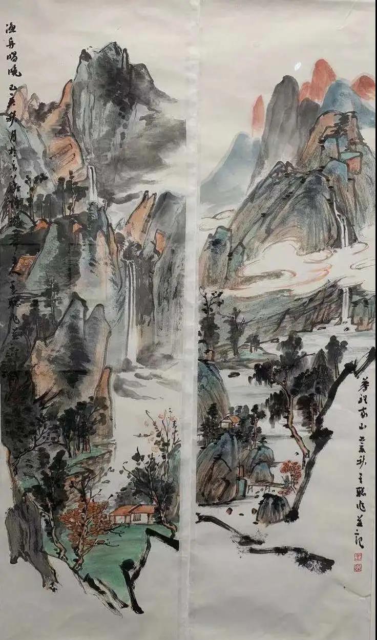 王聪--渔舟唱晚（左）、梦里家山(右).jpg